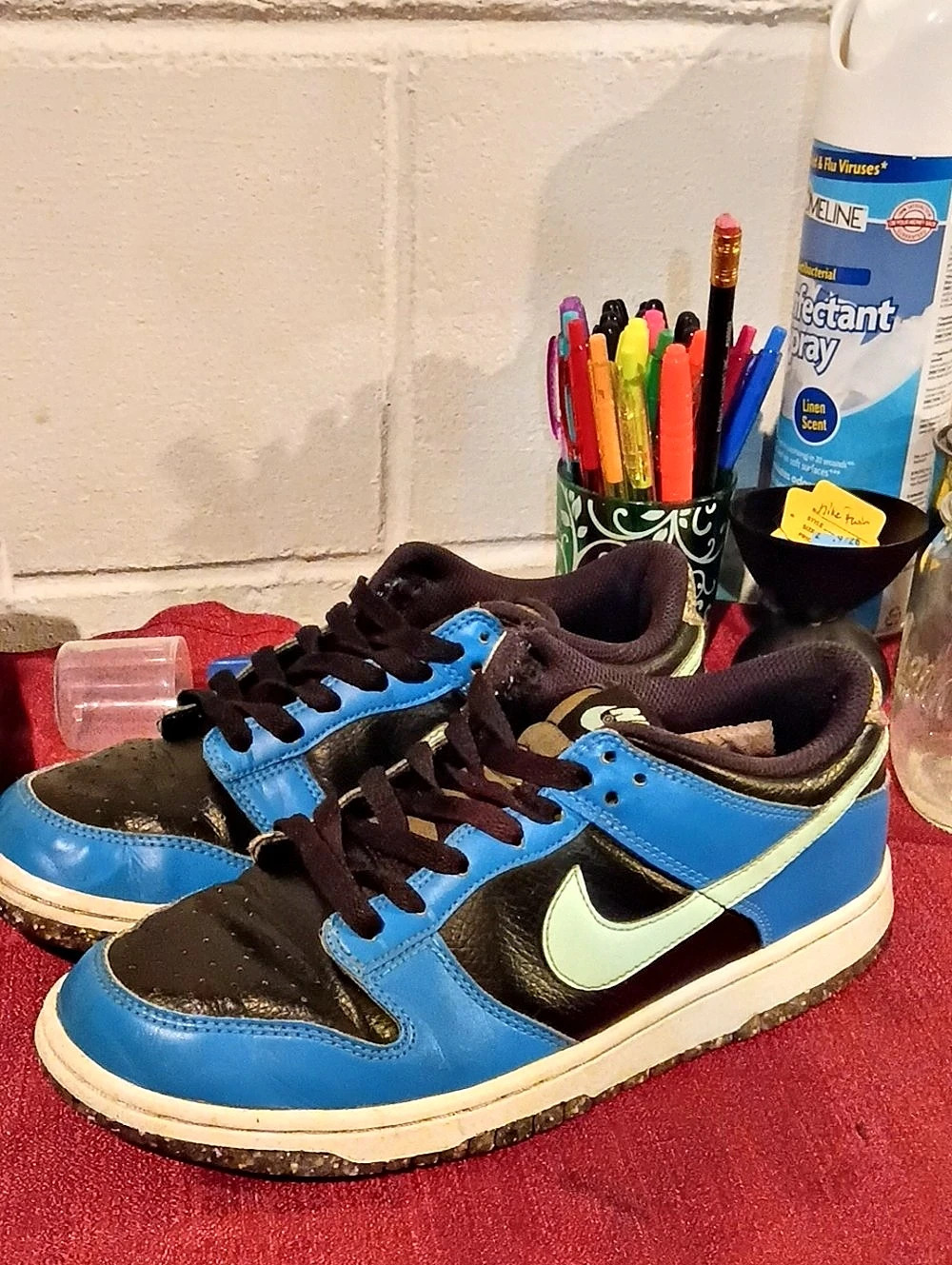 Nike Dunk Low-Top Sneakers in Blue & Black